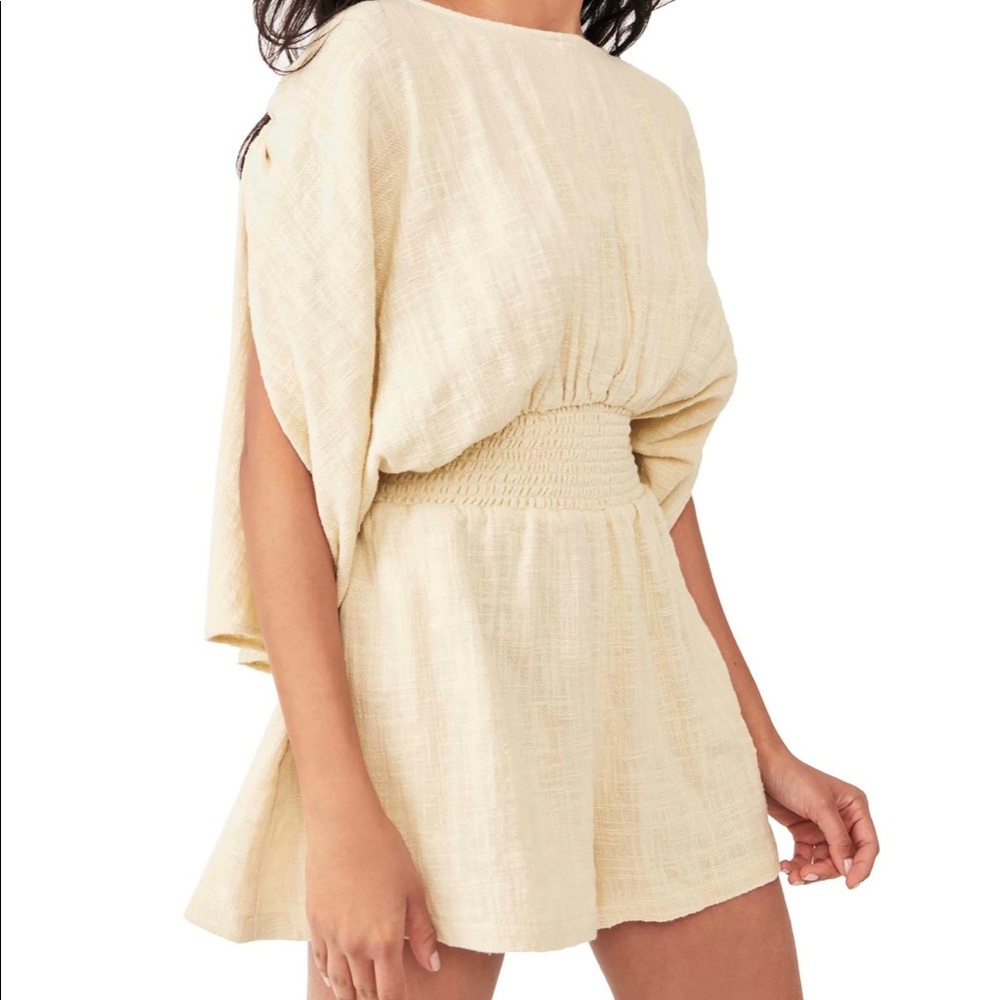 Free People Pietro Tie Back Romper - Opal Size Small, New With Tags